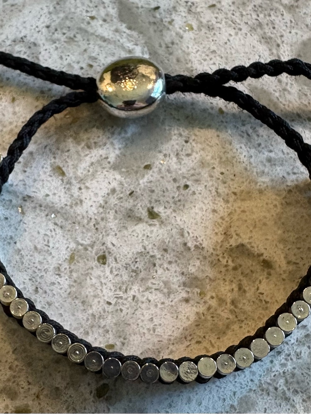Links of London Friendship adjustable 925 silver and Black silk Bracelet HTF - Picture 5 of 5